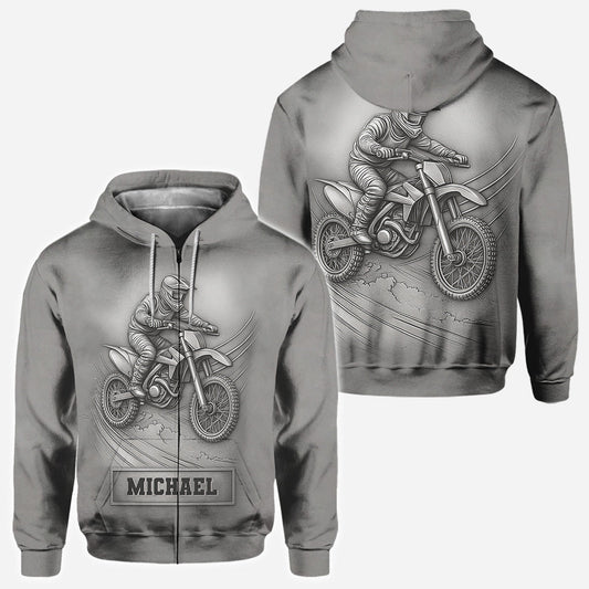 Metalic Dirt Bike/ Motocross - Personalized Dirt Bike All Over Shirt