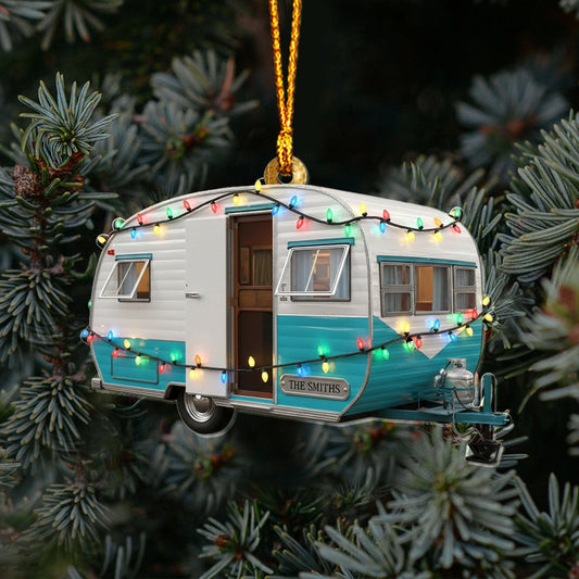 Love Camping Lovely Campers - Personalized Camping Transparent Ornament