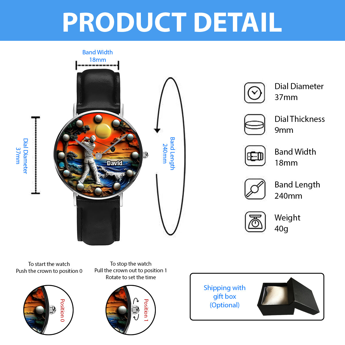Love Golf - Personalized Golf Hand Watch