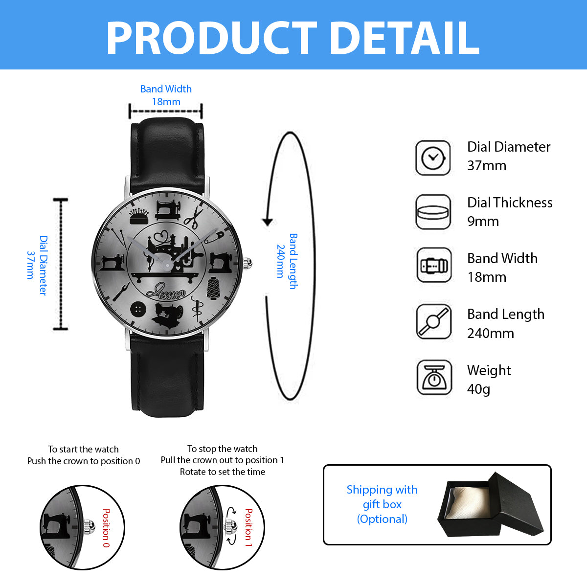 Perfect Gift For Sewing Lovers - Personalized Sewing Hand Watch