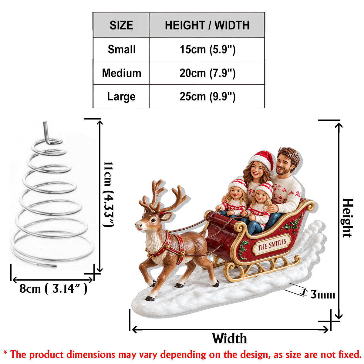 Dashing Through The Snow Christmas Family Gift - Personalized Family LED Light Tree Topper