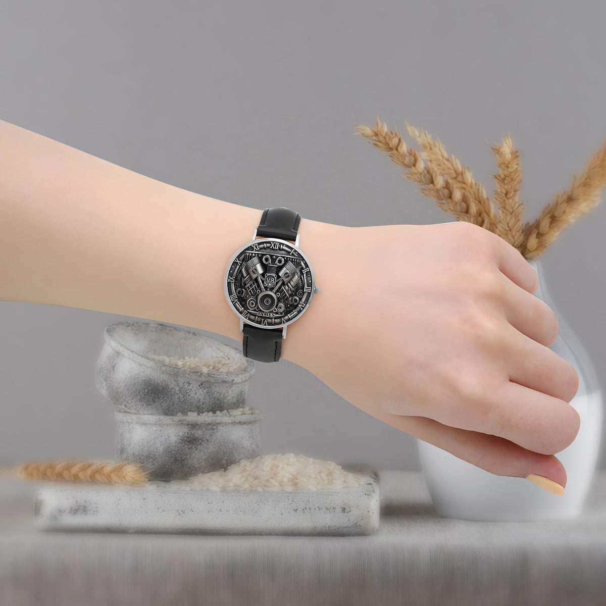 Powerful V8 Engine - Personalized Car Lover Hand Watch