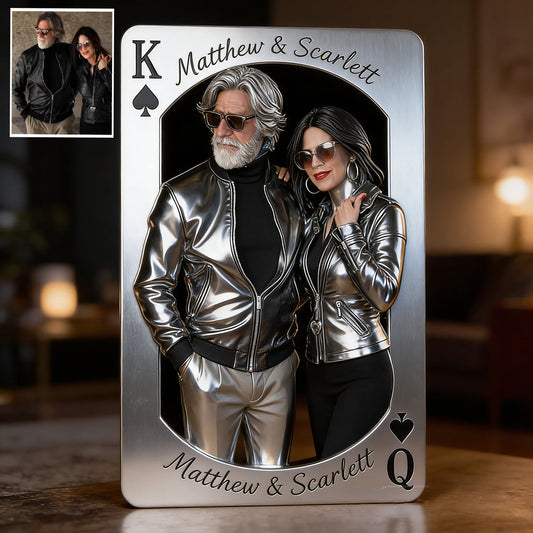 Playing Card King And Queen - Personalized Couple Custom Shaped Acrylic Plaque