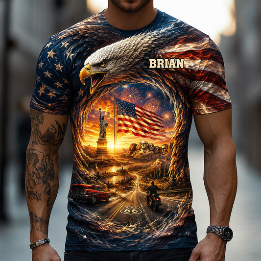Real American - Personalized Patriot All Over Shirt