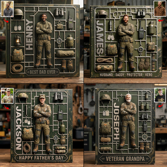 Perfect Father's Day Gift - Personalized Veteran Custom Shaped Acrylic Plaque