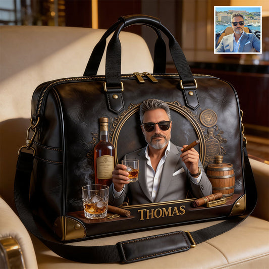 Whiskey And Cigar - Personalized Whisky Duffle Bag