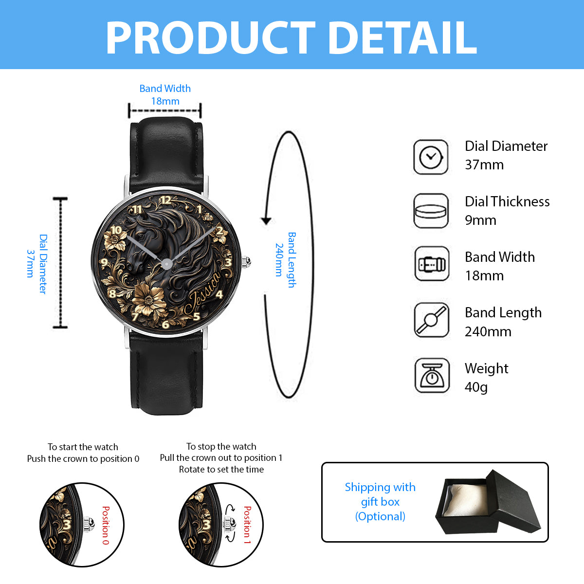 Love Horses - Personalized Horse Hand Watch