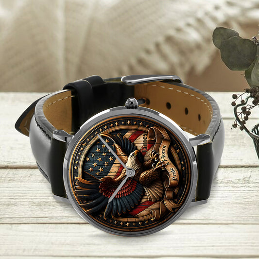 Pride & Honor - Personalized Bald Eagle Hand Watch