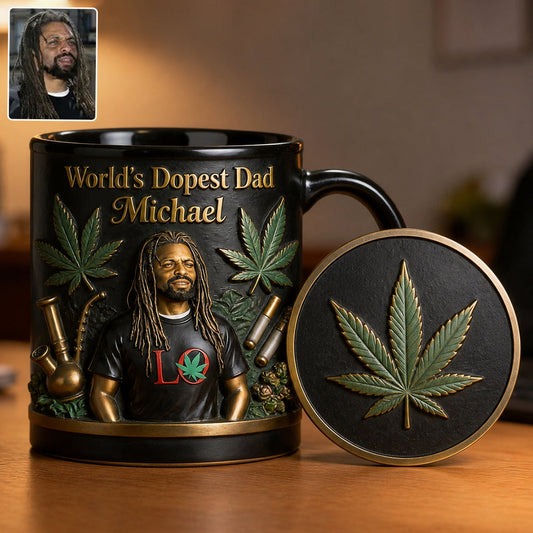 World's Dopest Dad - Personalized Weed Accent Mug & Coaster