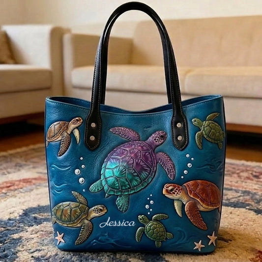 Love Turtles - Personalized Turtle Tote Bag