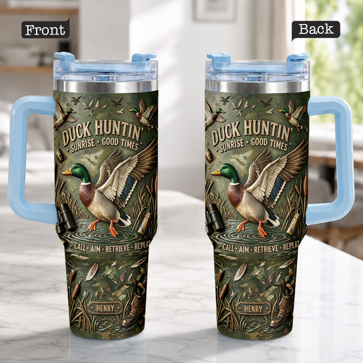 It's Hunting Season - Personalized Hunting Tumbler With Plush Charm