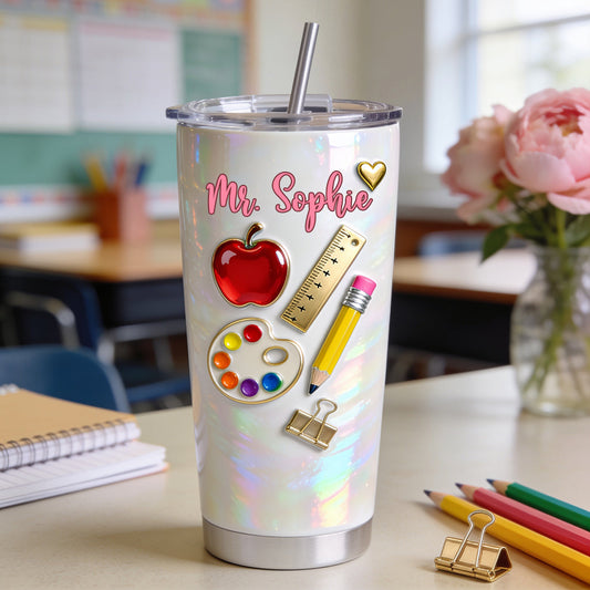 Teach With Love - Personalized Teacher Tumbler