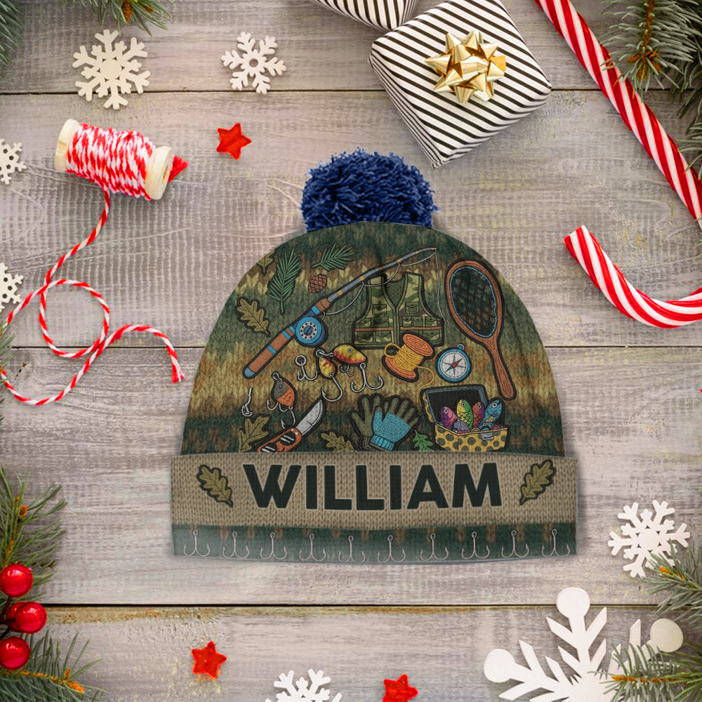 Love Fishing - Personalized Fishing Beanie Hat