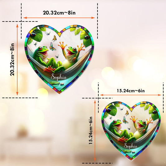 Love Frogs - Personalized Frog Window Hanging Suncatcher Ornament