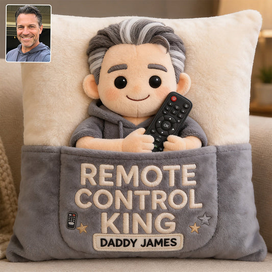 Remote Control King - Personalized Father Pocket Pillow