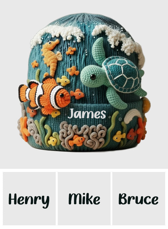 Sea Lover Turtle Fish - Personalized Turtle Beanie Hat