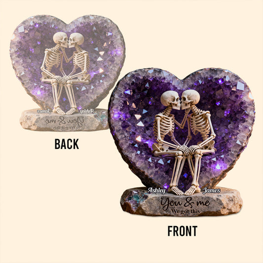You & Me We Got This - Personalized Skull Custom Shaped Acrylic Plaque