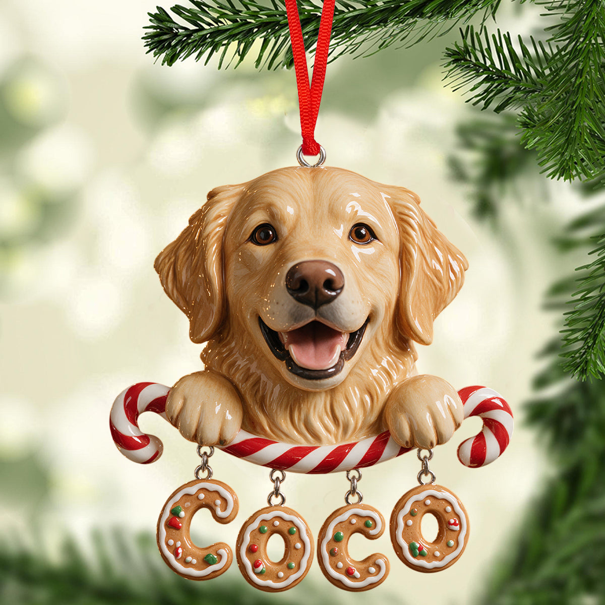 A Very Merry Woofmas - Personalized Dog Ornament With Charm
