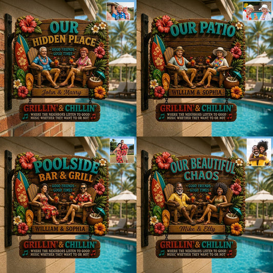 Welcome to Our Pool, Pool Sign - Personalized Wooden Wall Mount Sign