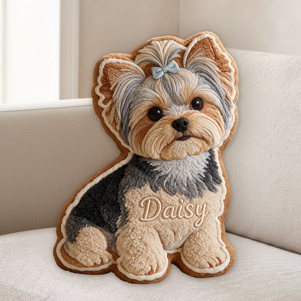 Cute Gingerbread - Personalized Dog Premium Faux Fur Pillow