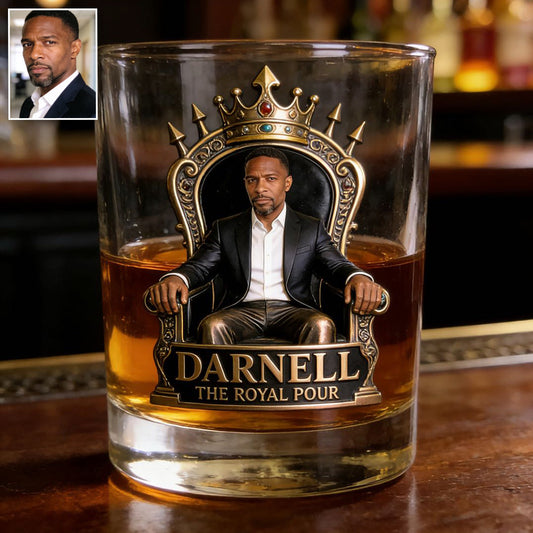 Royal Gift For Father's Day - Personalized Father Whiskey Glass