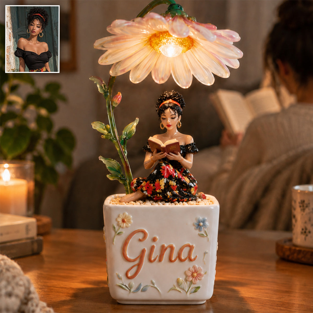 Bloom Within - Personalized Book LED Light Ceramic Pot
