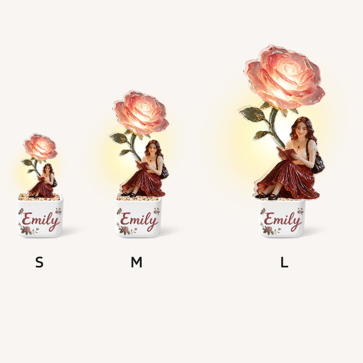 Bloom Within - Personalized Book LED Light Ceramic Pot