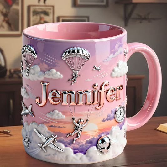 Love SkyDiving - Personalized Skydiving Accent Mug & Coaster