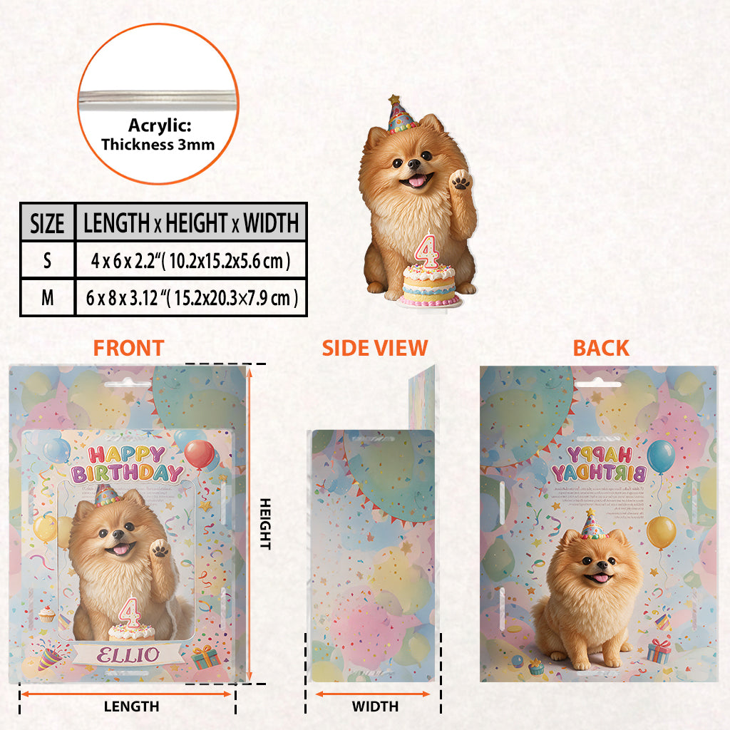 Happy Birthday My Little Fur Baby - Personalized Dog Acrylic Display Box