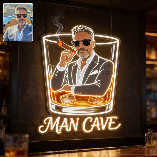 Whiskey & Cigar - Personalized Whisky LED Light Acrylic Sign