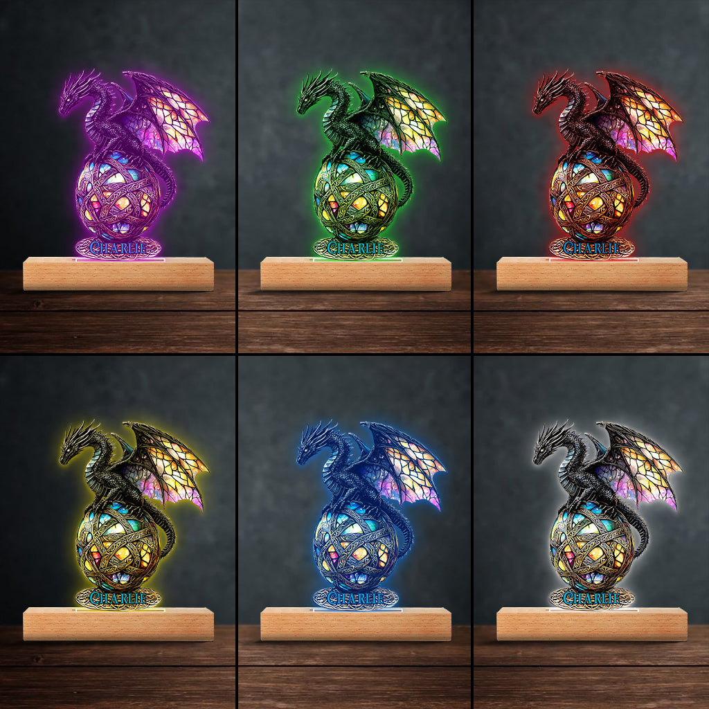 Magic Dragon - Personalized Dragon Shaped Plaque Light Base