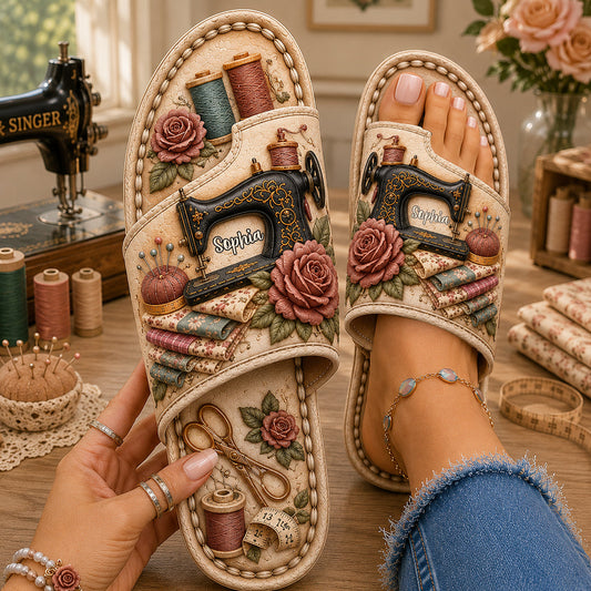 Love Sewing - Personalized Sewing Open Toe Sandals