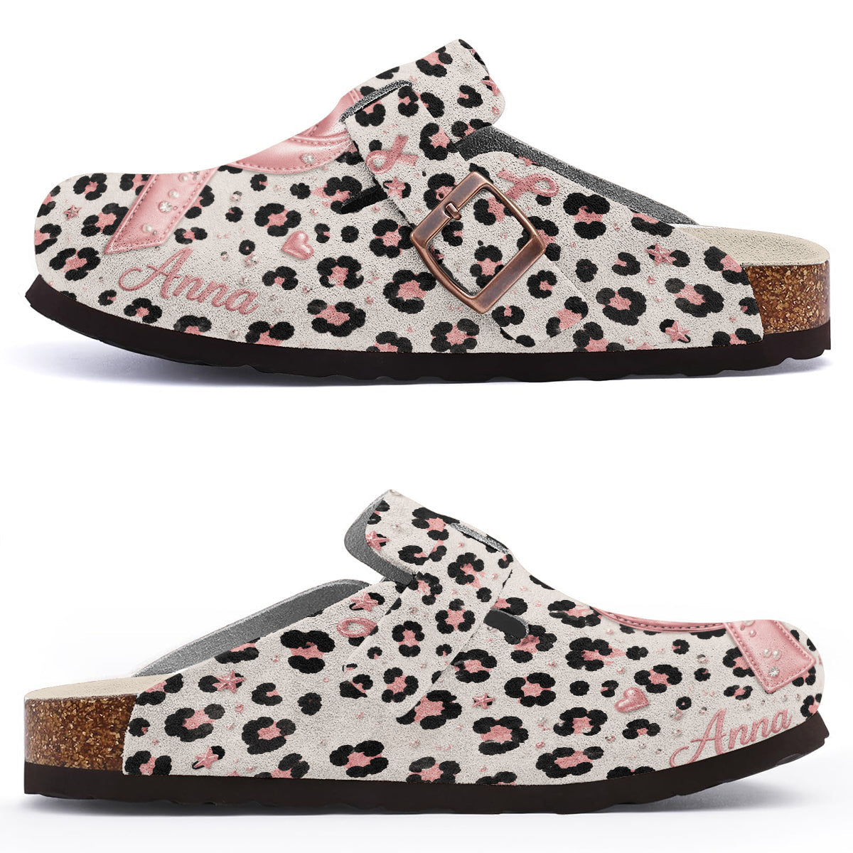 Pink Ribon - Personalized Breast Cancer Awareness Clogs With Arch Support