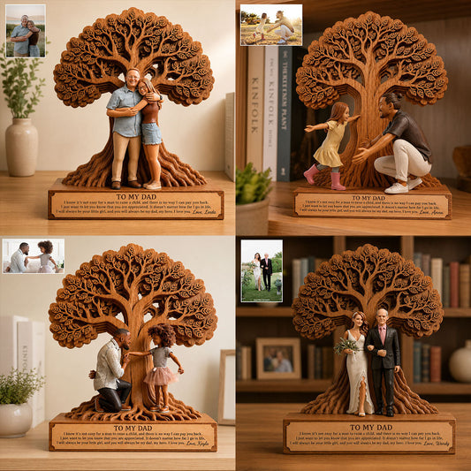 To My Dad - Personalized Father Custom Shaped Wood Plaque