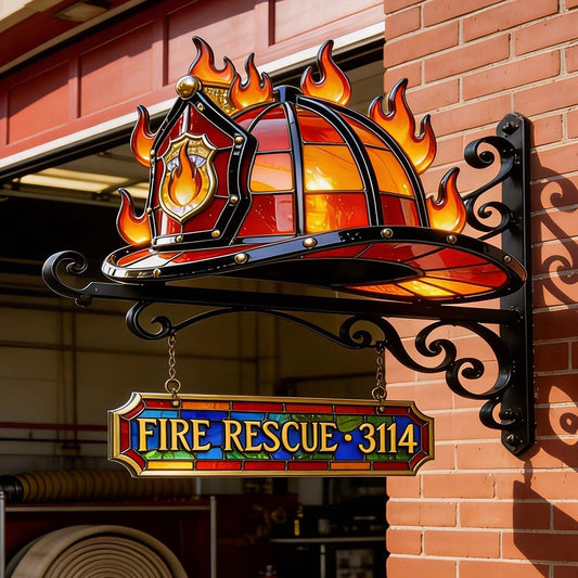 Proud Firefighter - Personalized Firefighter Wooden Wall Mount Sign