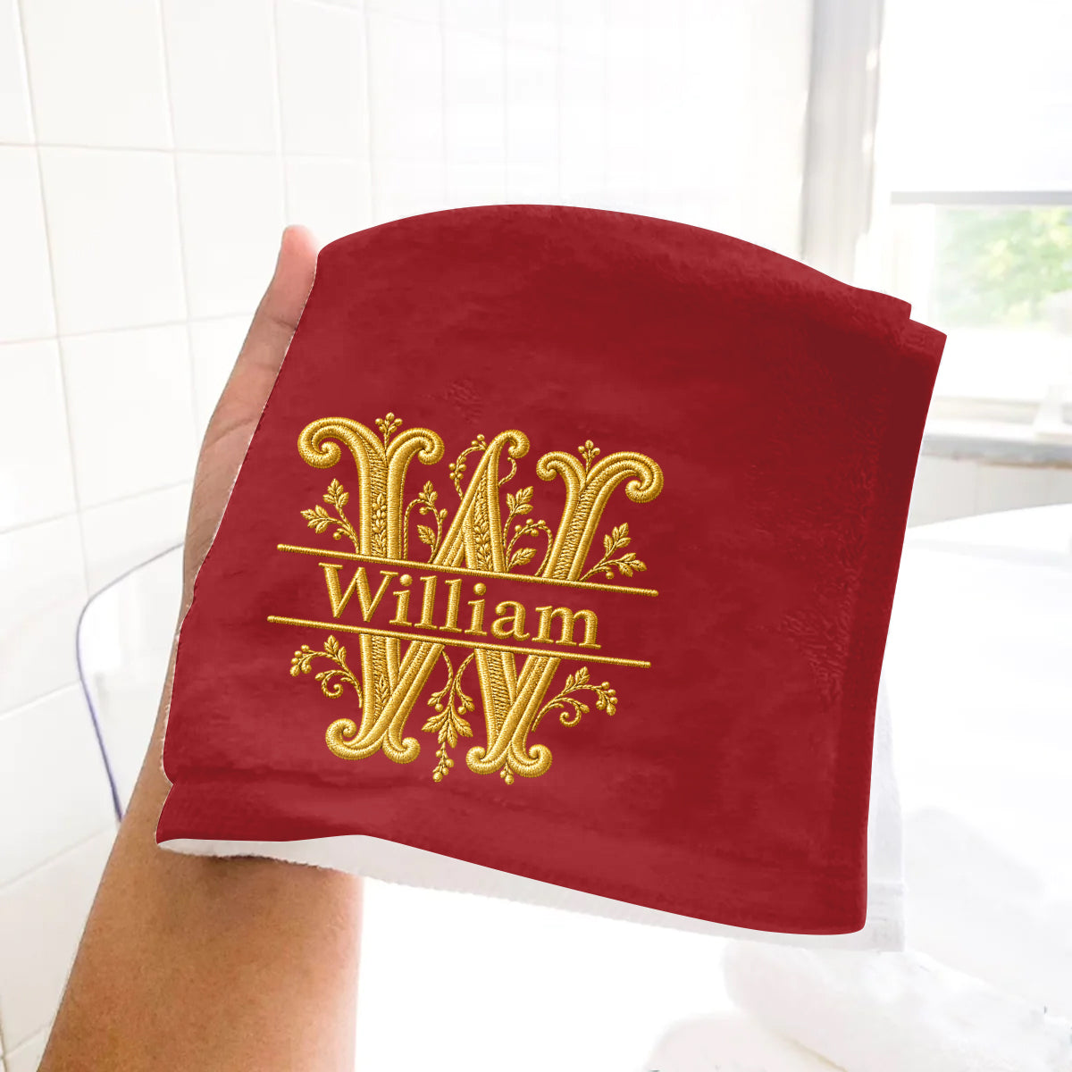Initial Napkin - Christmas Gift - Home For The Holidays - Personalized Family Towel