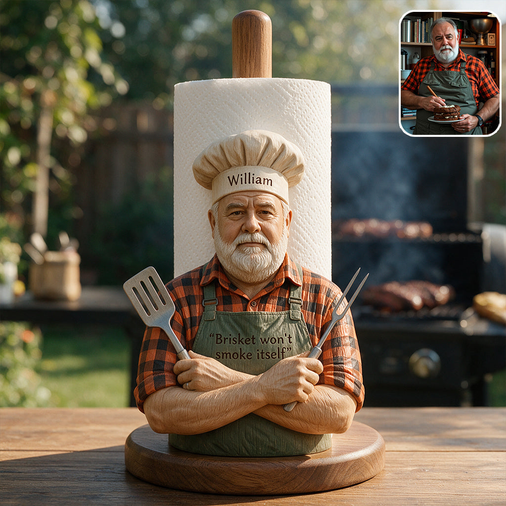 Brisket Won't Smoke Itself - Personalized Grilling Paper Towel Stand