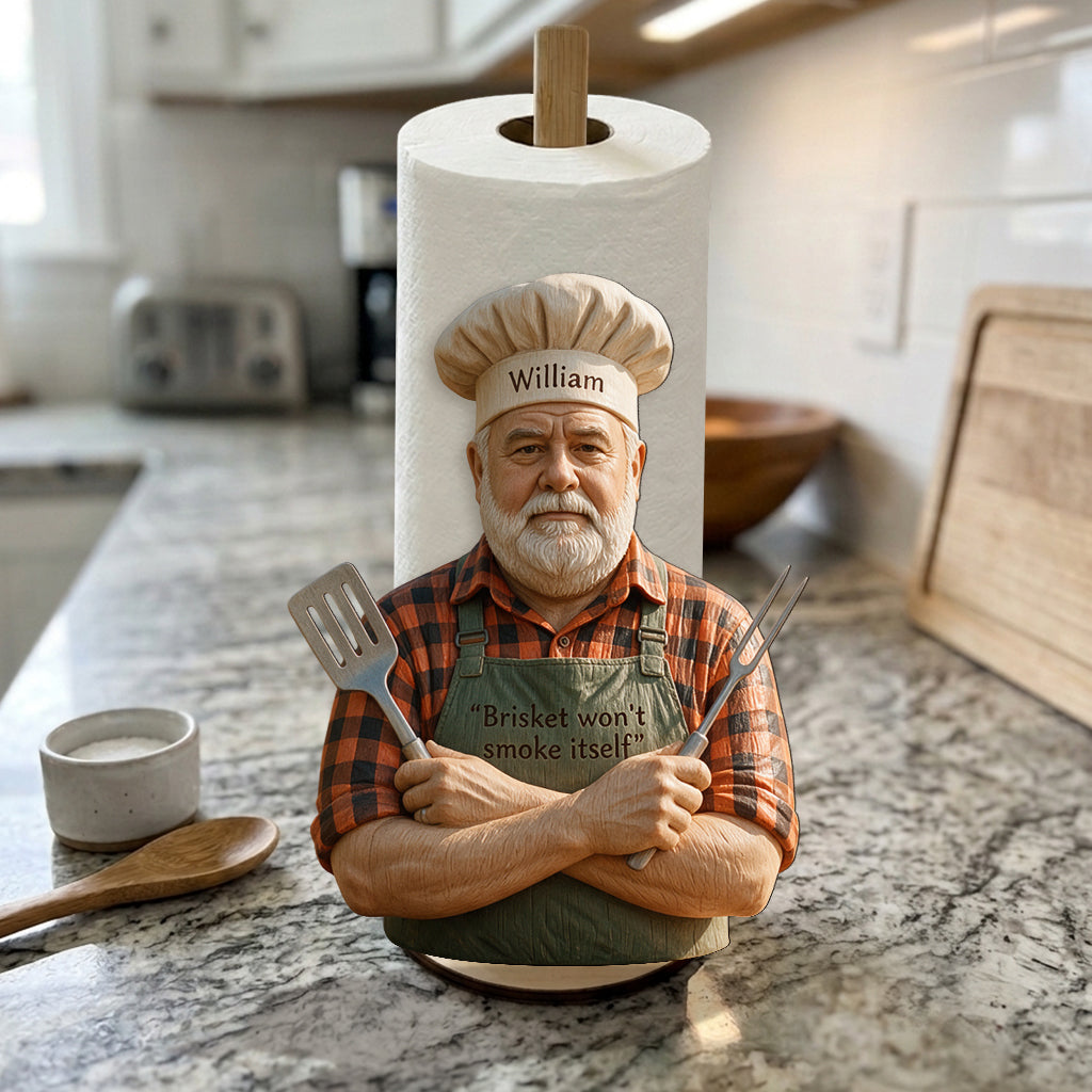 Brisket Won't Smoke Itself - Personalized Grilling Paper Towel Stand
