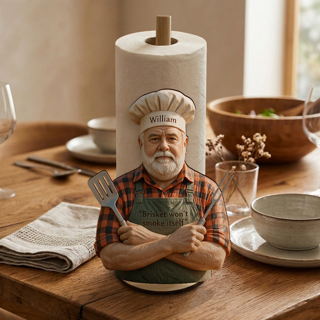 Brisket Won't Smoke Itself - Personalized Grilling Paper Towel Stand