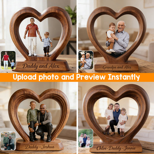 Perfect Father's Day Gift - Personalized Father Custom Shaped Wood Plaque