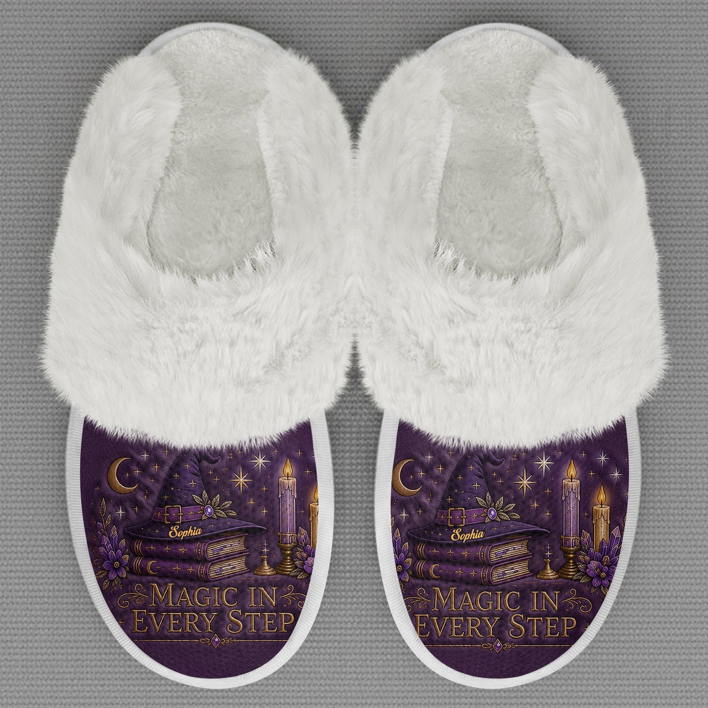 Magic In Every Step - Personalized Witch Open-Toe Slippers