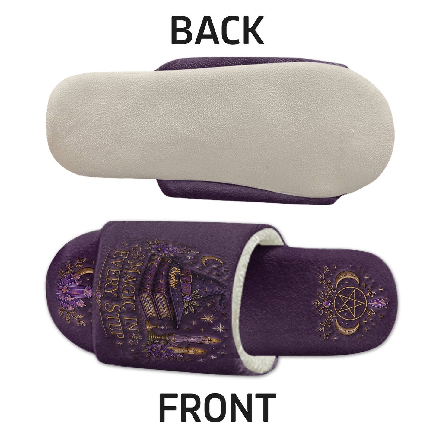Magic In Every Step - Personalized Witch Open-Toe Slippers