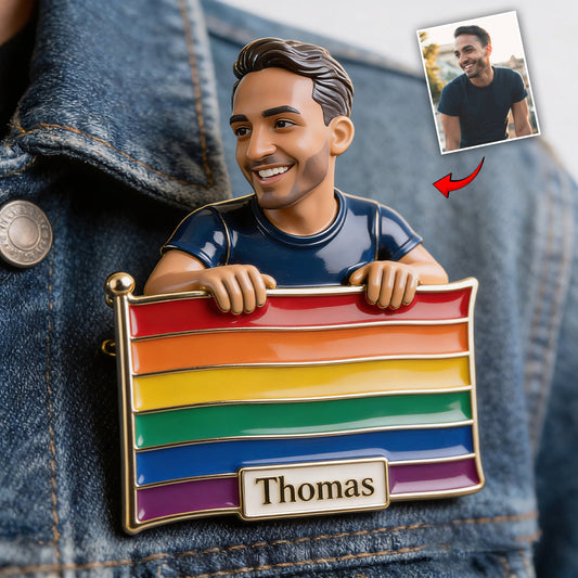Proud Me - Personalized LGBT Support 3D Embossed Enamel Pin