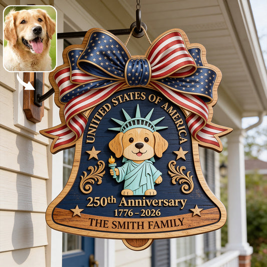 Pet Statue of Liberty - Personalized Dog 2 Layered Wood Sign / Wood Plaque