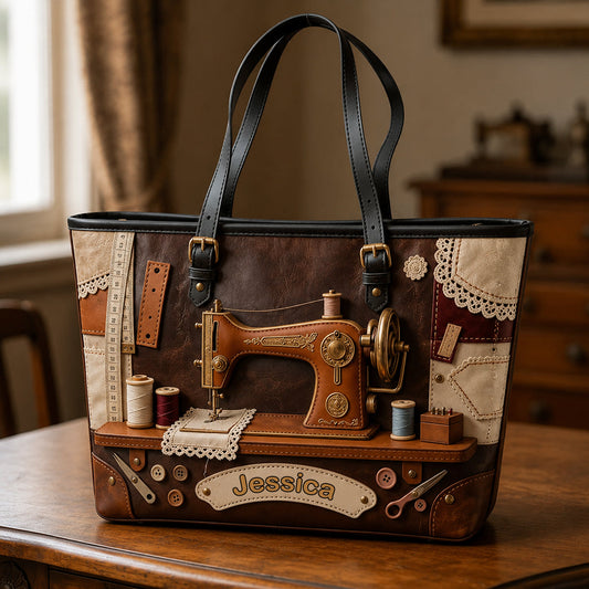 Love Sewing - Personalized Sewing Leather Bag