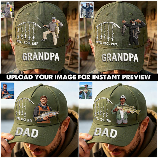 Reel Cool Dad, Papa - Personalized Fishing Classic Cap