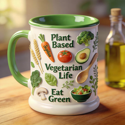 Vegetarian Life - Personalized Veterinarian Accent Mug & Coaster