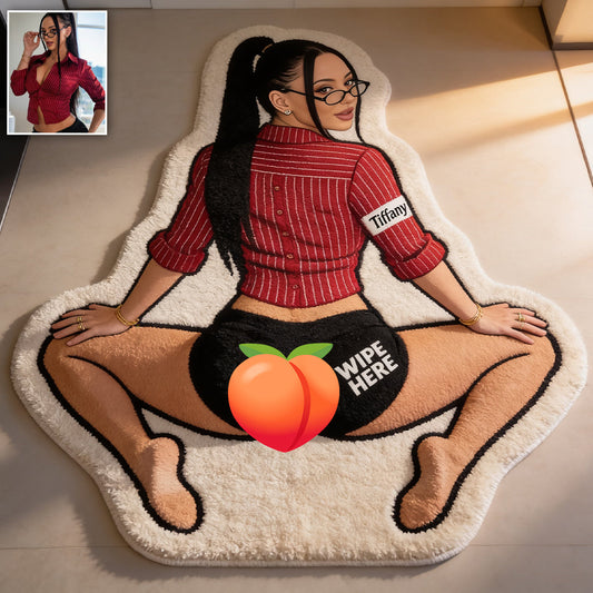 Wipe Here - Personalized Spicy Couple Non-Slip Tufted Rug