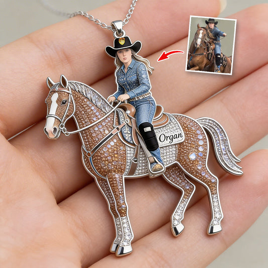 Love Horse - Personalized Horse Shaped Metal Pendant Necklace