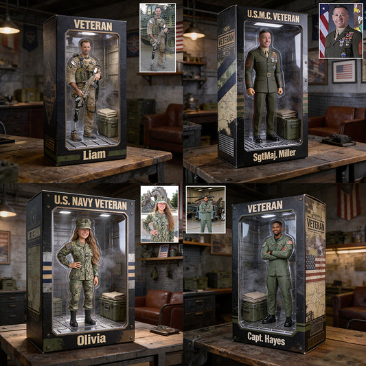 Military Hero Box - Personalized Veteran Custom Shaped Acrylic Plaque